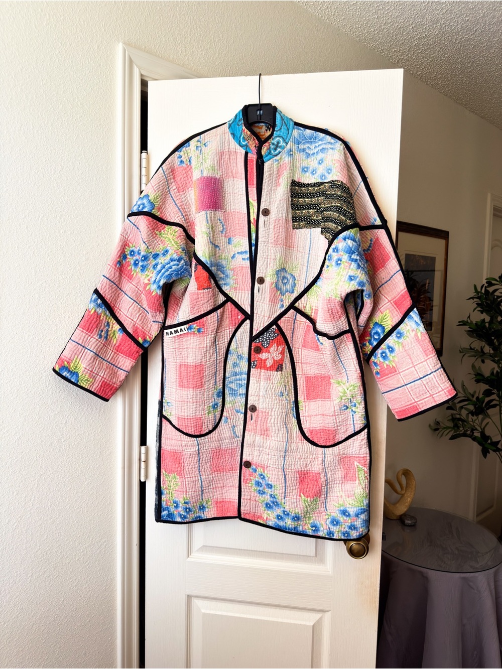 Namai The Sai Reversible Quilted Kantha Coat Patchwork One Size GUC
